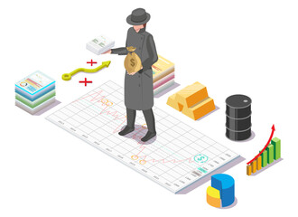 Insider threat vector hacker stealing money, data