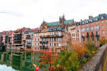 Fototapeta premium Cityscape view from the beautiful city of Metz in France