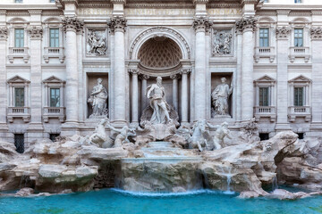 Fototapeta na wymiar Trevi Fountain the facade, detail.