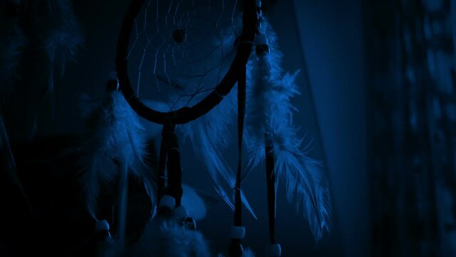 Dreamcatcher In Bedroom At Night