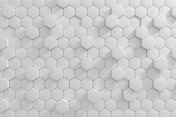 Abstract White hexagon background 3d.