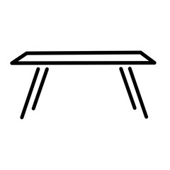 Vector of table sign isolated on white background. Simple single icon for table, furniture, furnishings, room, and home decor. Modern and minimalist style table illustration for home interior design