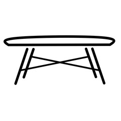 Vector of table sign isolated on white background. Simple single icon for table, furniture, furnishings, room, and home decor. Modern and minimalist style table illustration for home interior design