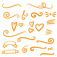 Orange Swirls Swash Logo Ornament Designs