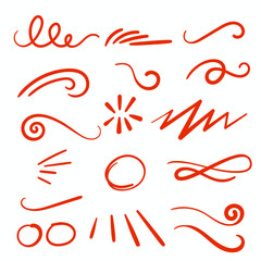 Red Swirls Swash Logo Ornament Designs