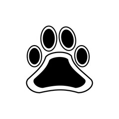 Black and white paw print