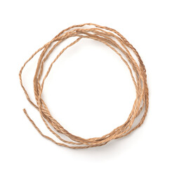 Fototapeta premium Top view of rolled natural twine