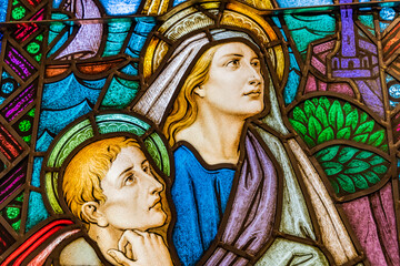 Saint Monica Stained Glass St Augustine Cathedral Catholic Church Tuscon Arizona