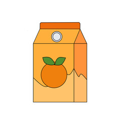 Orange juice drink vector icon isolated on a white background. Orange smoothie in carton packaging. Flat vector for healthy drink and diet food menu. Sign for package, carton box, litter, liquid.