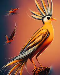 Obraz premium Artistic concept painting of a cute bird , background illustration.