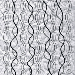 drawing in the form of wavy lines on a background of crumpled paper. Texture for fabrics. Pattern for wallpaper. Decor.