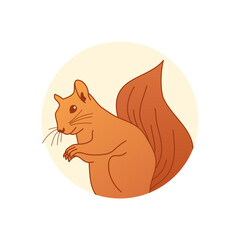 Squirrel circle logo icon