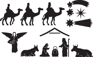 Christmas Nativity Three Wise men Start design decoration set