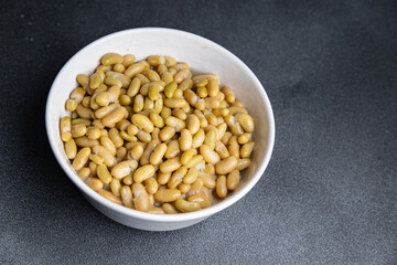 white green bean canned thin flageolet vegetables fresh healthy meal food snack on the table copy space food background