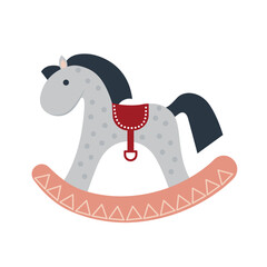 Rocking horse.Baby toy. Isolated on white background. Vector illusrtation