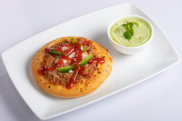 Fresh Homemade Italian Pizza Margherita with buffalo mozzarella and basil