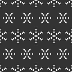 Simple snowflakes vector flat icons. Winter seamless pattern illustration. Freeze water ice