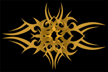 Unique tribal background vector design with white and yellow gold colors. looks fierce