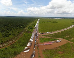 Cars stranded in Flood