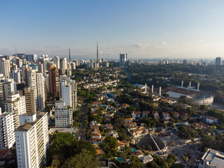 Aerial view of the "Higienópolis" neighborhood in the heart of Sao Paolo, Brazil