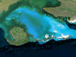 Isla de la Juventud, Cuba. High-res satellite. No legend