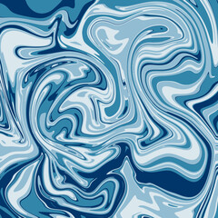Abstract blue liquid marbled background. Vector illustration