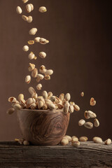 Flying salted pistachios.