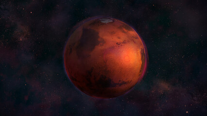 Obraz na płótnie Canvas Planet Mars from space with a view of Arabia Terra