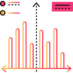 Graph chart bar outline icon diagram line vector