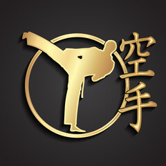 3d golden karate kick logo design © zsschreiner