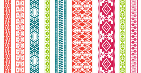 Embroidery ribbon vector patterns, lace seamless border, fashion edge stripes.