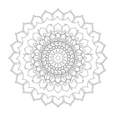 Lines, Circles and Spirals - Indian Traditional and cultural Mandala design concept of Rangoli, Alpona, Kolam or Paisley vector line art with dark and white background,Circles, Lines, Spiral 