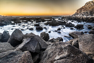rocky coast of the sea