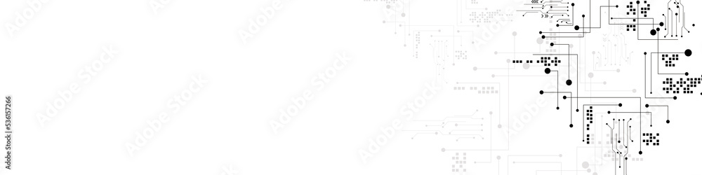 Poster abstract lines and dots connect background.