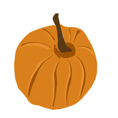 orange pumpkin. halloween. decor for the autumn holiday. Doodle, sketch. harvesting. vegetable. circuit. flat design