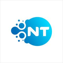 TN, NT Letter With Dot Logo Design Template Vector