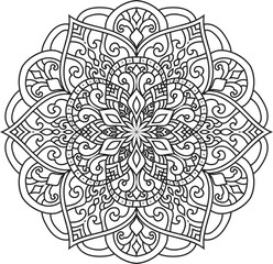 Adult coloring page Mandala.Hand drawn illustration.ornament design for coloring page
