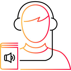 Audio book outline icon vector audiobook logo