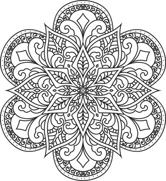 Adult coloring page Mandala.Hand drawn illustration.ornament design for coloring page
