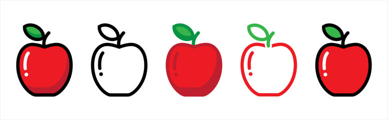 Apple icon symbol signs, vector illustration