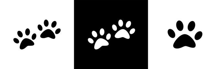 Dog or cat paw print icon symbol signs, vector illustration - obrazy, fototapety, plakaty