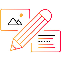Design outline icon vector pencil and editor app