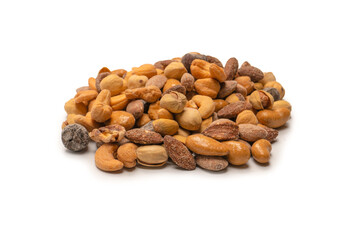  A group of almonds, pistachios, walnuts, macadamia, cashews.
