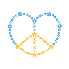 ukraine flag in peace heart