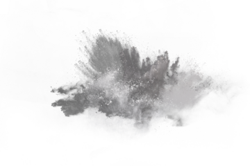 Black powder explosion  no background. Colored cloud. Colorful dust explode. Paint Holi.