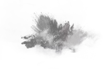Meubelstickers Rook Black powder explosion  no background. Colored cloud. Colorful dust explode. Paint Holi.