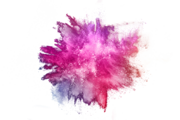  Colorful powder explosion  no background. Colored cloud. Colorful dust explode. Paint Holi.