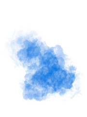 Isolated watercolor blue paint graphic design element overlay