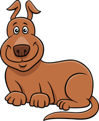Obraz na płótnie Canvas cartoon funny brown dog comic animal character