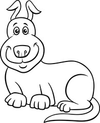 cartoon funny dog animal character coloring page